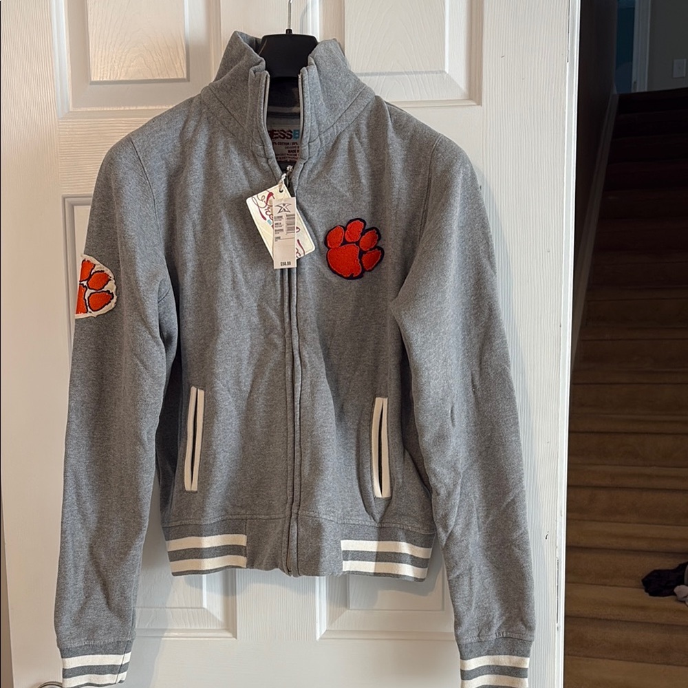 Clemson Gray Jacket with Orange Paw Patches